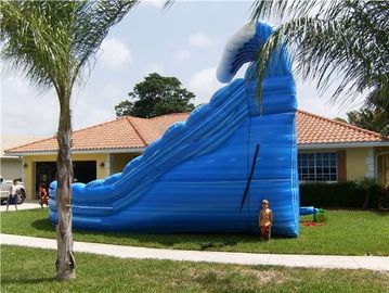 아이를 위한 고래 물 미끄럼 Comercial 파란 거대한 팽창식 이중 차선
