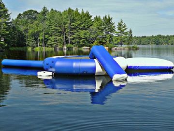 파란 옥외 팽창식 물 Trampoline, 호수를 위한 주문을 받아서 만들어진 팽창식 물 장난감