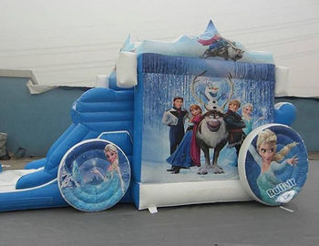 inflatable Combo의 결합 파란 포가 팽창식 도약자 Frozon 깜짝 놀라게 하는 공주