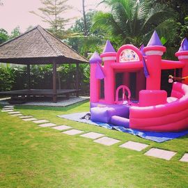 inflatable Bouncy Castle 분홍색 공주는 소녀의 당을 위해, 팽창식에게 뛰어오르는 성을 쌓습니다