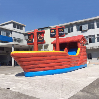 당을 위한 Pvc 캄보 해적선 보트 부풀게할 수 있는 도약 집 하락