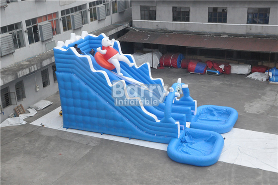 0.55 밀리미터 PVC 상업적 부풀게할 수 있는 물은 임대를 위한 큰 공기주입식 수영장 슬라이드로 미끄러집니다