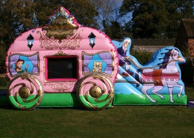 12' x 18' Carriage Castle Inflatable Combo 소녀의 생일 파티를 위한 분홍색 공주