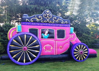분홍색 Inflatable Carriage Castle With 공주 인쇄가 12에 의하여 x 18' 또는 주문을 받아서 만들어진 크기 농담을 합니다