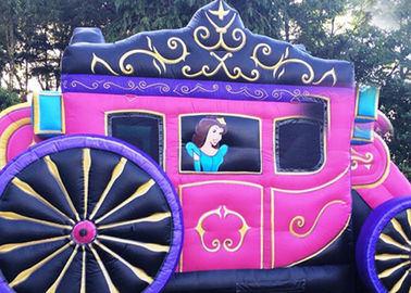 분홍색 Inflatable Carriage Castle With 공주 인쇄가 12에 의하여 x 18' 또는 주문을 받아서 만들어진 크기 농담을 합니다