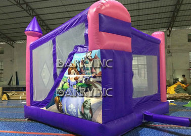 18 OZ 비닐 PVC 물자를 가진 Inflatable Bouncer Slide Combo 분홍색 성곽 공주