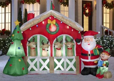 거대한 주문 광고 Inflatables 방수 옥스포드 피복 크리스마스 집