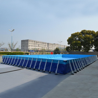 지상 팽창식 수영풀 옥외의 위 0.9mm 방수포 금속 구조 이동할 수 있는 수영풀
