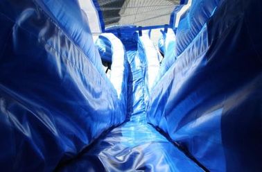 파랑 22 ft 돌고래 두 배 차선 Cali 대양 PVC 방수포 물자를 가진 팽창식 물 미끄럼