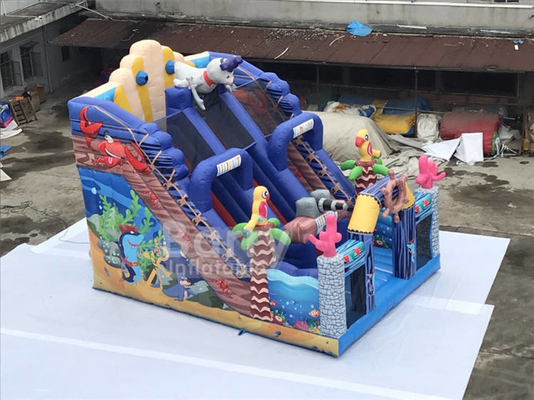 0.55 밀리미터 PVC 상업적 경비원 야외 씨월드 부풀게할 수 있는 아이들 슬라이드 장난감