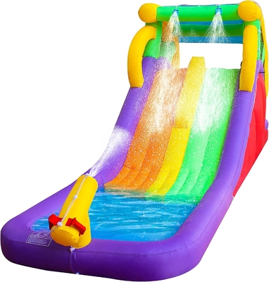 아이들을 위한 수영장 듀얼 레인과 만화 0.55 밀리미터 PVC 16 Ft 부풀게할 수 있는 워터 슬라이드