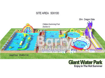 3D 팽창식 뒤뜰 물 공원 대건설 회사 0.55mm PVC 방수포