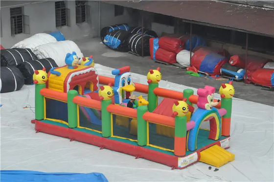 옥외 아이를 위한 활주를 가진 다채로운 뛰어오르는 팽창식 되튐 집 쾌활한 성곽