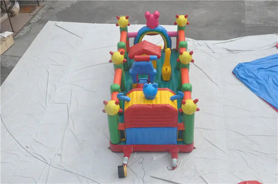 옥외 아이를 위한 활주를 가진 다채로운 뛰어오르는 팽창식 되튐 집 쾌활한 성곽