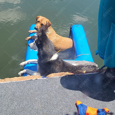 수영장 호수 강 접이식 애완 동물 개 사다리 계단 떠있는 팽창성 개 물 램프 도크