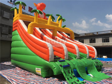 PVC 공룡 두 배 상륙 침대를 가진 수영장을 위한 팽창식 물 미끄럼