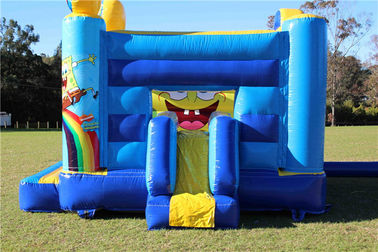 황색 0.55 PVC 방수포 Spongebob 뛰어오르는 성곽, 아이를 위한 팽창식 되튐 집 Moonwalk
