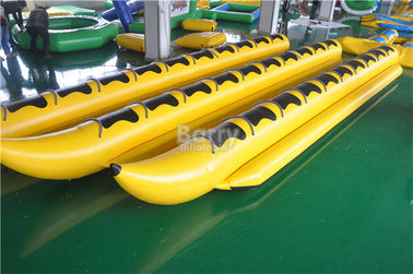 물 공원을 위한 노란 팽창식 바나나 보트 PVC 방수포 물 장난감