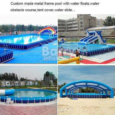 지상의 가족 크기 휴대용 PVC 금속 구조 수영풀