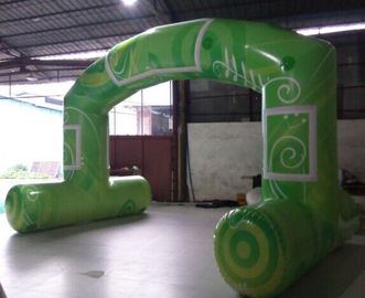 녹색 기준 자유로운 서 있는 팽창식 아치, 광고를 위한 PVC 방수포 팽창식 아치