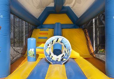 Seaworld 결합 잠바 임대료 Inflatables 되튐 집 파랑 0.55mm PVC