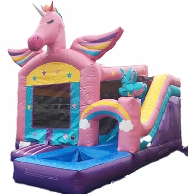 OEM/ODM 유니콘 반짝이는 집 작은 슬라이드와 수영장 PVC 및 사용자 정의