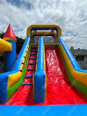 맞춤형 테마 풍선 PVC 타포린 콤보 성 슬라이드 바운시 캐슬 (어린이용)