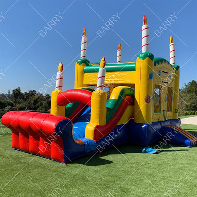 Commercial Cheap Birthday Cake Moonwalk Inflatable Combo Slide Jumping Castle Kids Bounce House for Party
