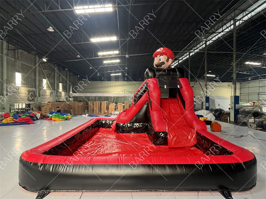 상업용 슈퍼 마리오 브라더스 테마 풍선 워터 슬라이드 (수영장 포함) 판매 또는 파티 대여 할인