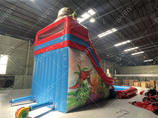 High Quality Popular Huge Jungle Dinosaur Theme Inflatable Water Slide With Pool