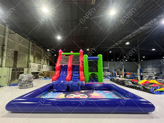 상업용 멜로디 쿠로미 만화 풍선 워터 슬라이드 수영장 포함 파티용