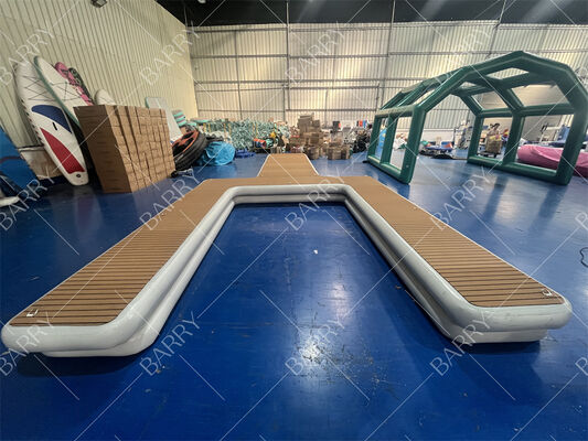 워터 플로팅 아일랜드 제트스키 도크 팽창식 Y 폰툰 모터 보트 도크 플랫폼