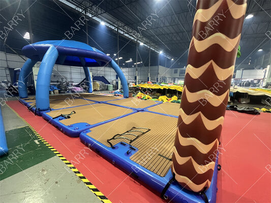 바다 물과 물 떠 바나스를위한 텐트와 함께 주문 디자인 된 부풀 수 있는 떠 플랫폼