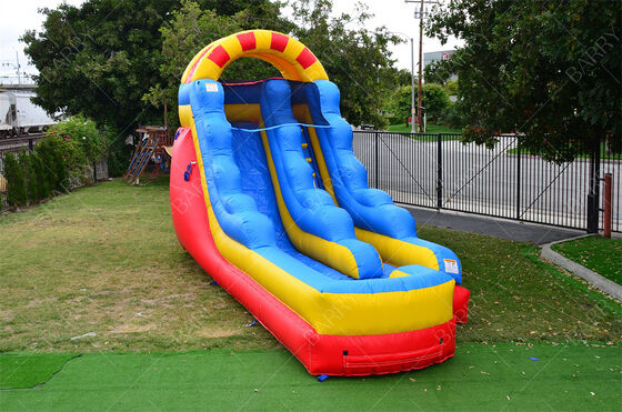 상업용 15피트 듀얼 레인 워터 슬라이드와 큰 수영장 어린이용 펌플 워터 슬라이드
