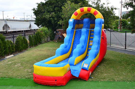 상업용 15피트 듀얼 레인 워터 슬라이드와 큰 수영장 어린이용 펌플 워터 슬라이드