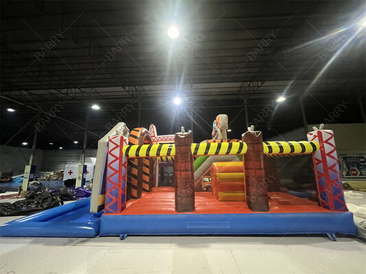 건설 모험 에어바운스 콤보 | 퐁퐁 + 미끄럼틀 + 물놀이 풀, 올인원 어린이 놀이 시스템