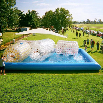 놀이공원을 위한 커다란 부풀게할 수 있는 물 롤러 수영장 10m*10m