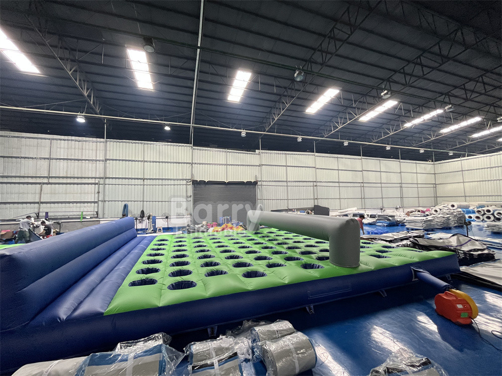 17.5m ((L) X7.4m ((W) X1.2m ((H) PVC 텐플린 펌플러블 매트리스 미치광에 대한 펌플러블 5km 장애물 경주