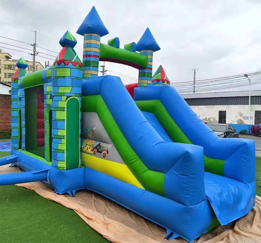빠른 배송 펌플 바운저 PVC 재료 콤보 바운저 하우스 슬라이드와 농구 허프