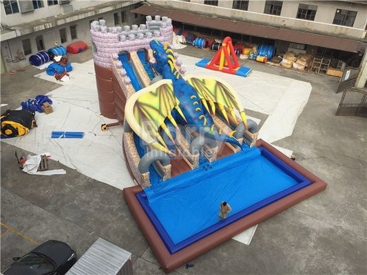 산업적 용 부풀게할 수 있는 워터 슬라이드 15X11X8M 0.9 밀리미터 Pvc 방수 시트 물질