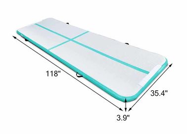 3m 길이 공기 부상 궤도 체조 매트, DWF 녹색 팽창식 체육관 공기 부상 궤도