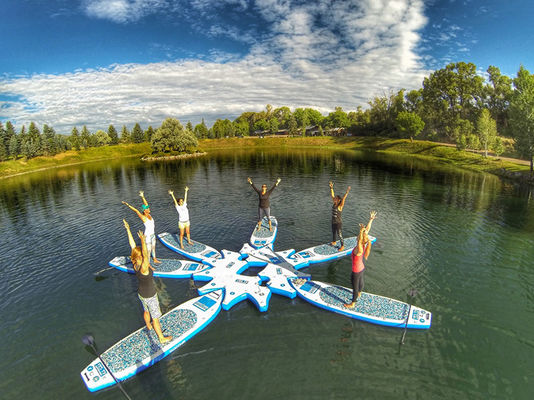 Commercial Inflatable Paddle Board Island Platform Yoga Air SUP Docking Station