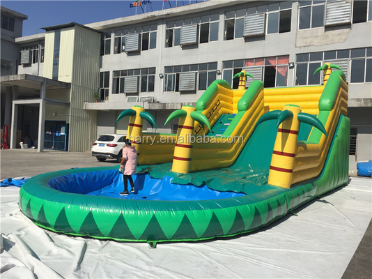 코코넛 나무 부풀게할 수 있는 워터 슬라이드 12X5m 난연제
