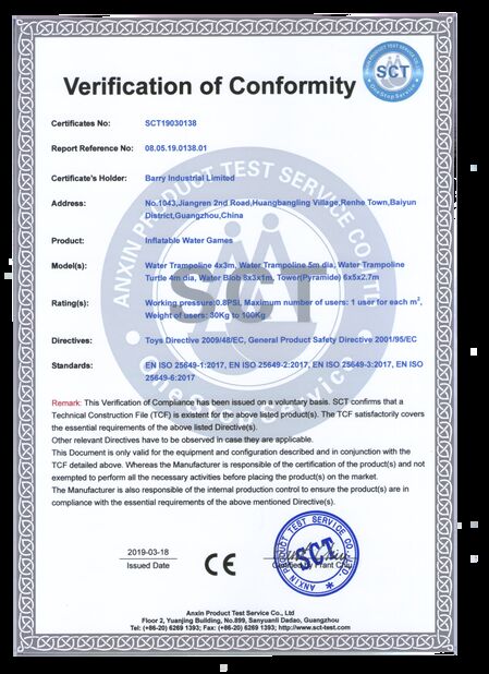 중국 Guangzhou Barry Industrial Co., Ltd 인증