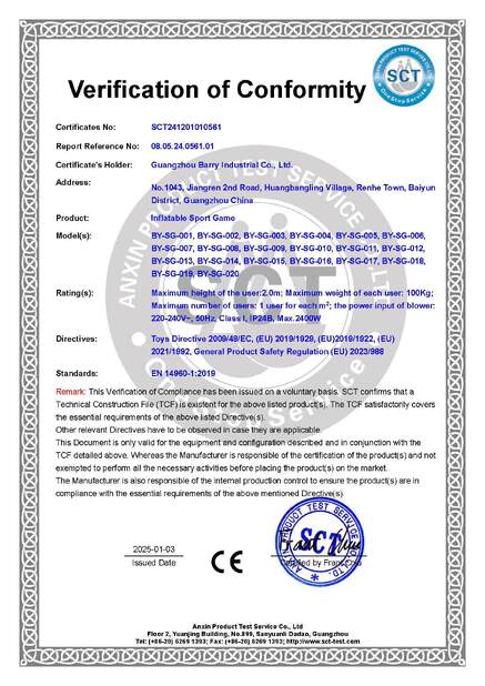 중국 Guangzhou Barry Industrial Co., Ltd 인증